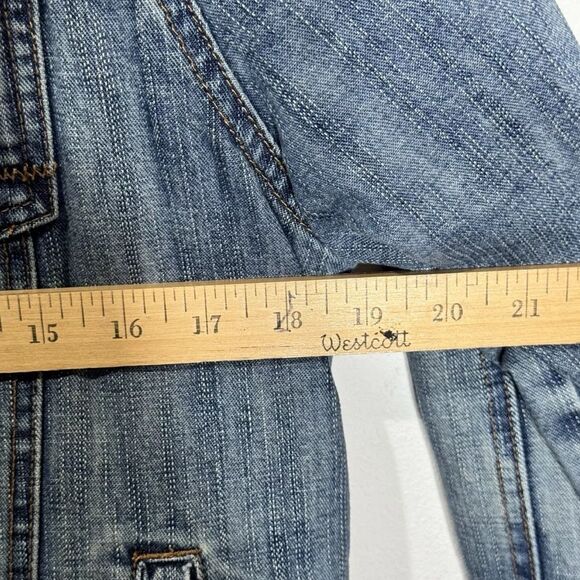 VTG Y2K Old Navy Women’s Faux Shearling Denim Trucker Jacket Size L - Picture 7 of 9